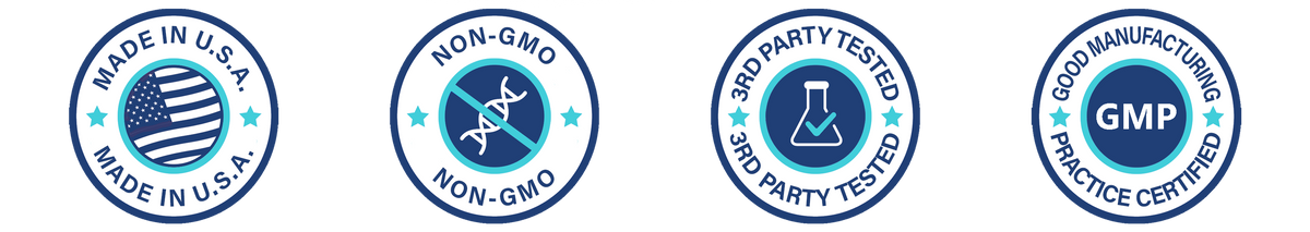 Made in USA, Non-GMO, 3rd party tested, Good Manufacturing Practice Certified