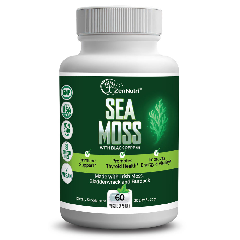 ZenNutri Sea Moss capsules 60 veggie caps bottle