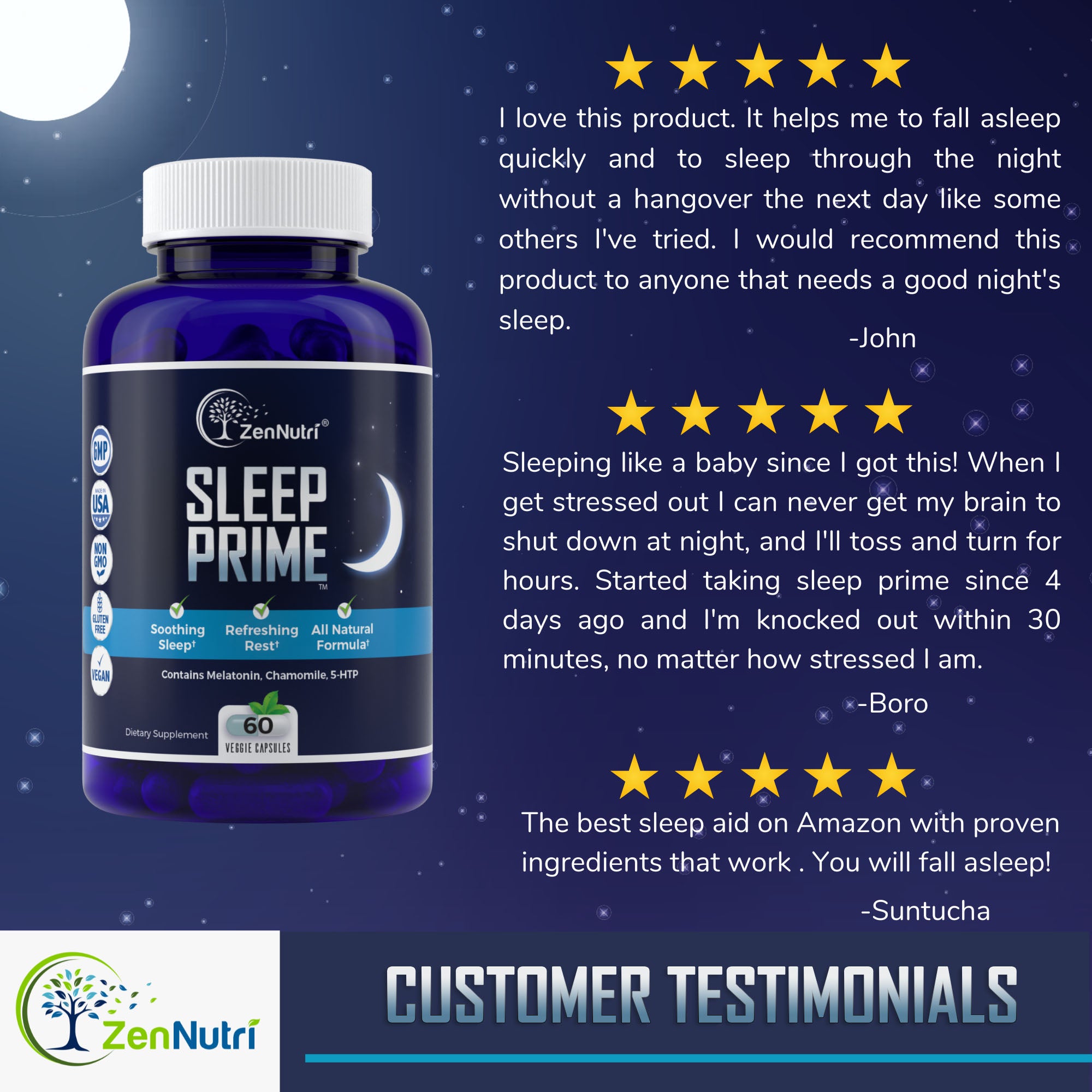 sleep prime testimonials image