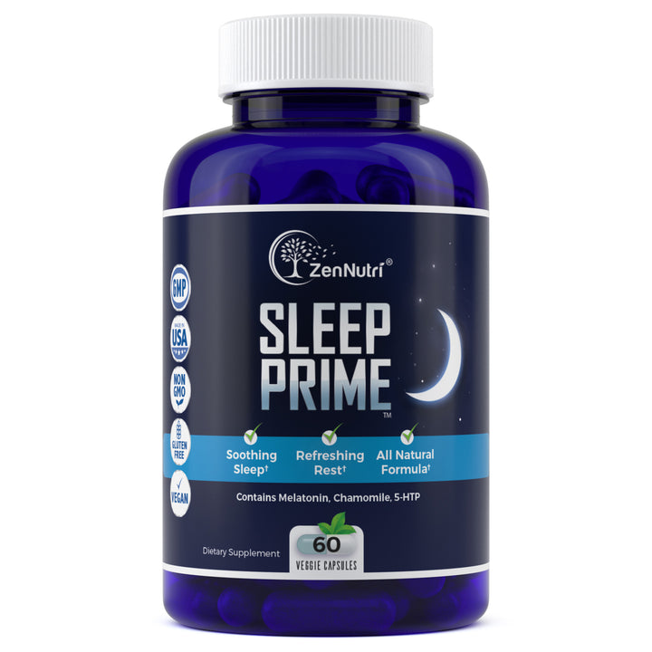 Sleep Prime by ZenNutri | NON-Habit Forming Stress Relief Supplements